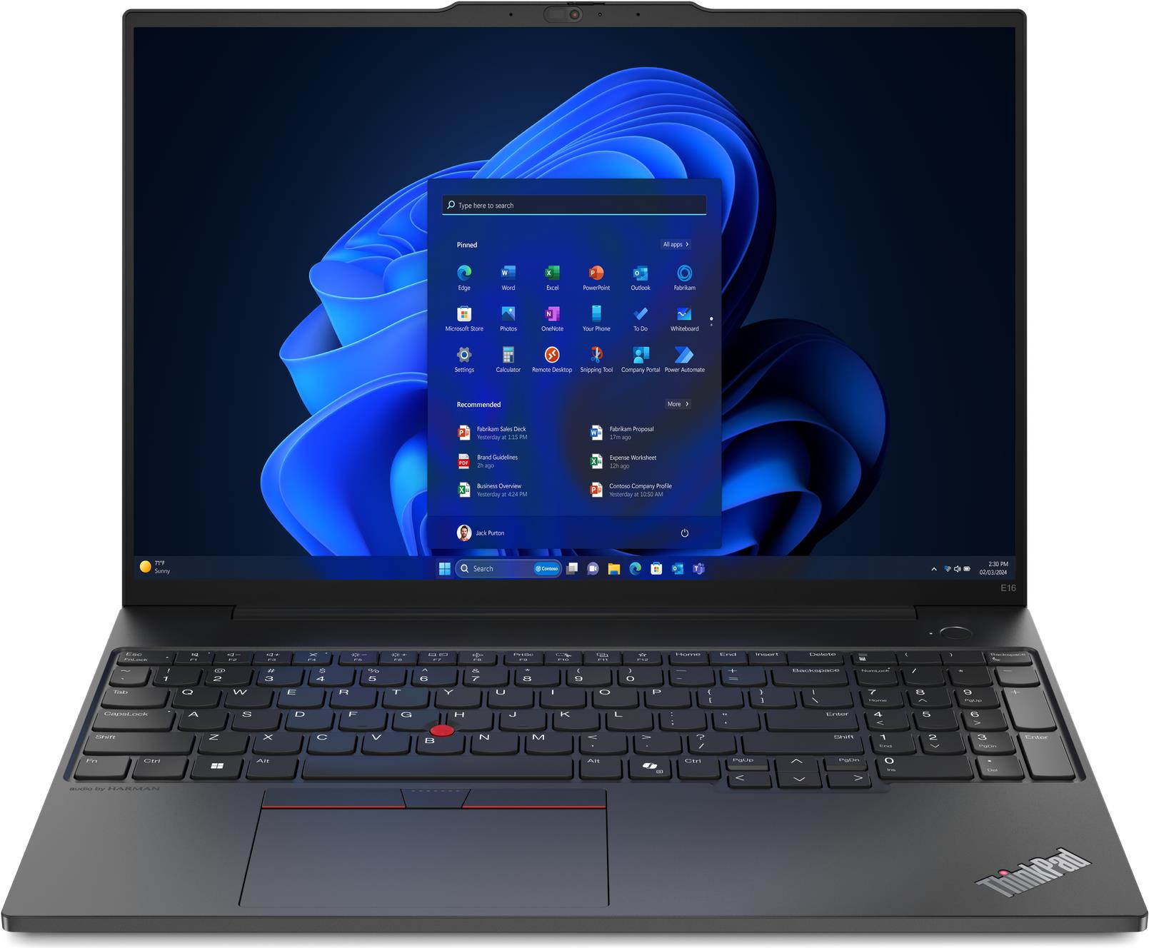 Lenovo ThinkPad E16 Gen 2 21M5 - AMD Ryzen 5 7535HS / 3.3 GHz - Win 11 Pro - Radeon 660M - 16 GB RAM - 512 GB SSD TCG Opal Encryption 2, NVMe - 40.6 cm (16) IPS 1920 x 1200 - Wi-Fi 6E, Bluetooth - Graphite Black - kbd: Deutsch - mit 1 Jahr Lenovo Premier (21M5002AGE) von Lenovo