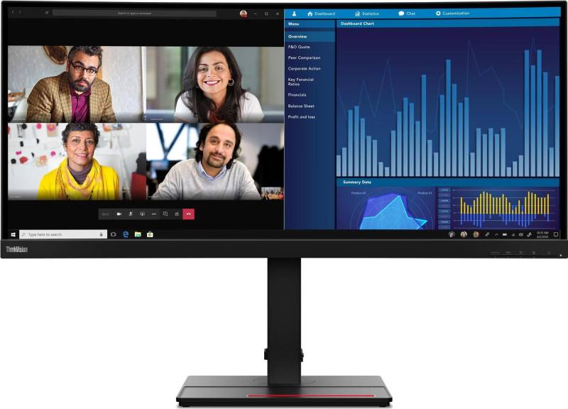 Lenovo ThinkVision P34w-20 - LED-Monitor - gebogen - 86.7 cm (34.14) - 3440 x 1440 UWQHD - IPS - 300 cd/m² - 1000:1 - 4 ms - 2xHDMI, 2xDisplayPort, USB-C - Lautsprecher - Raven Black [Energieklasse F] (63F2RAT3EU) von Lenovo