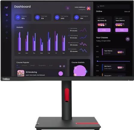 Lenovo ThinkVision T24i-30 60,5 cm (23.8 ) 1920 x 1080 Pixel Full HD LED Schwarz [Energieklasse E] (63CFMATXEU) von Lenovo
