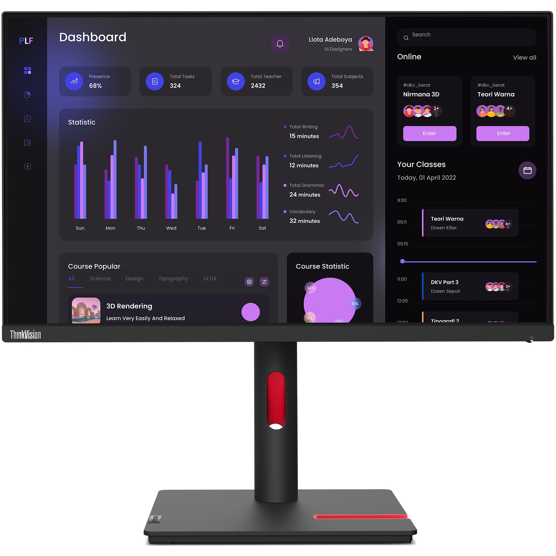 60.5cm/23.8"" (1920x1080) Lenovo ThinkVision T24i-30 IPS HDMI VGA DP 60.5cm/23.8"" (1920x1080) Lenovo ThinkVision T24i-30 IPS HDMI VGA DP von Lenovo