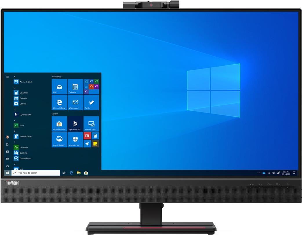 Lenovo ThinkVision T27hv-20 - LED-Monitor - 68.6 cm (27) (27 sichtbar) - 2560 x 1440 QHD @ 60 Hz - IPS - 350 cd/m² - 1000:1 - 4 ms - HDMI, DisplayPort, USB-C - Lautsprecher - Raven Black [Energieklasse G] von Lenovo