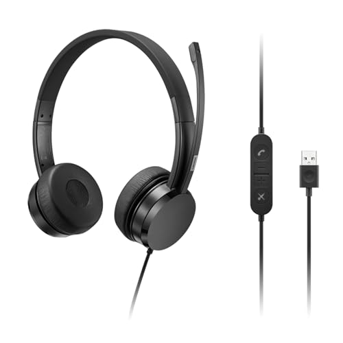 Lenovo USB-A Wired Stereo On-Ear Headset with Control Box von Lenovo