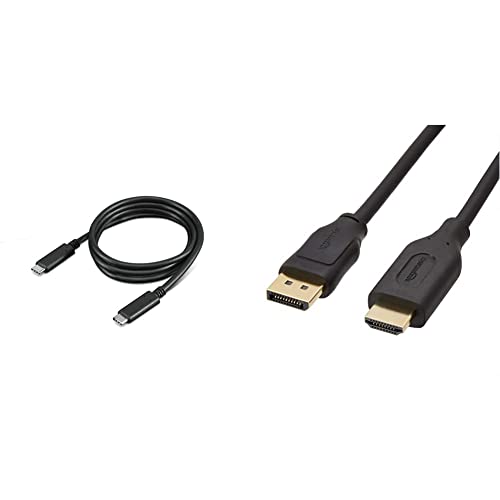 Lenovo USB-C Cable 1m, 4X90U90619 & Amazon Basics DisplayPort auf HDMI Kabel mit vergoldeten Steckern 1,8 m von Lenovo