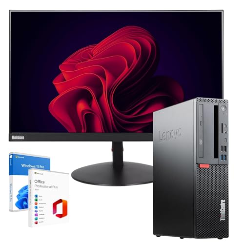 Lenovo Workstation komplett PC Desktop Intel Core i5-8500 | RAM 16 GB | SSD 512 GB | Monitor 27 Zoll ThinkVision C27i-40 FullHD Win 11 Office 2021 Professional Garantie 36 Monate von Lenovo