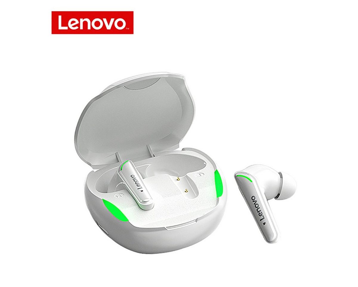 Lenovo XT92 mit Touch-Steuerung Bluetooth-Kopfhörer (True Wireless, Siri, Google Assistant, Bluetooth 5.1, kabellos, Stereo-Ohrhörer mit 300 mAh Kopfhörer-Ladehülle - Weiß) von Lenovo