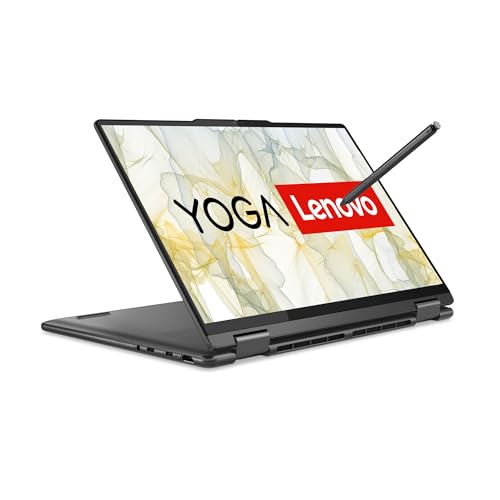 Lenovo Yoga 7 Convertible Laptop | 14" WUXGA OLED Touch Display | AMD Ryzen 5 7535U | 16GB RAM | 512GB SSD | AMD Radeon Grafik | Win11 Home | QWERTZ | grau | inkl. Pen | 3 Monate Premium Care von Lenovo
