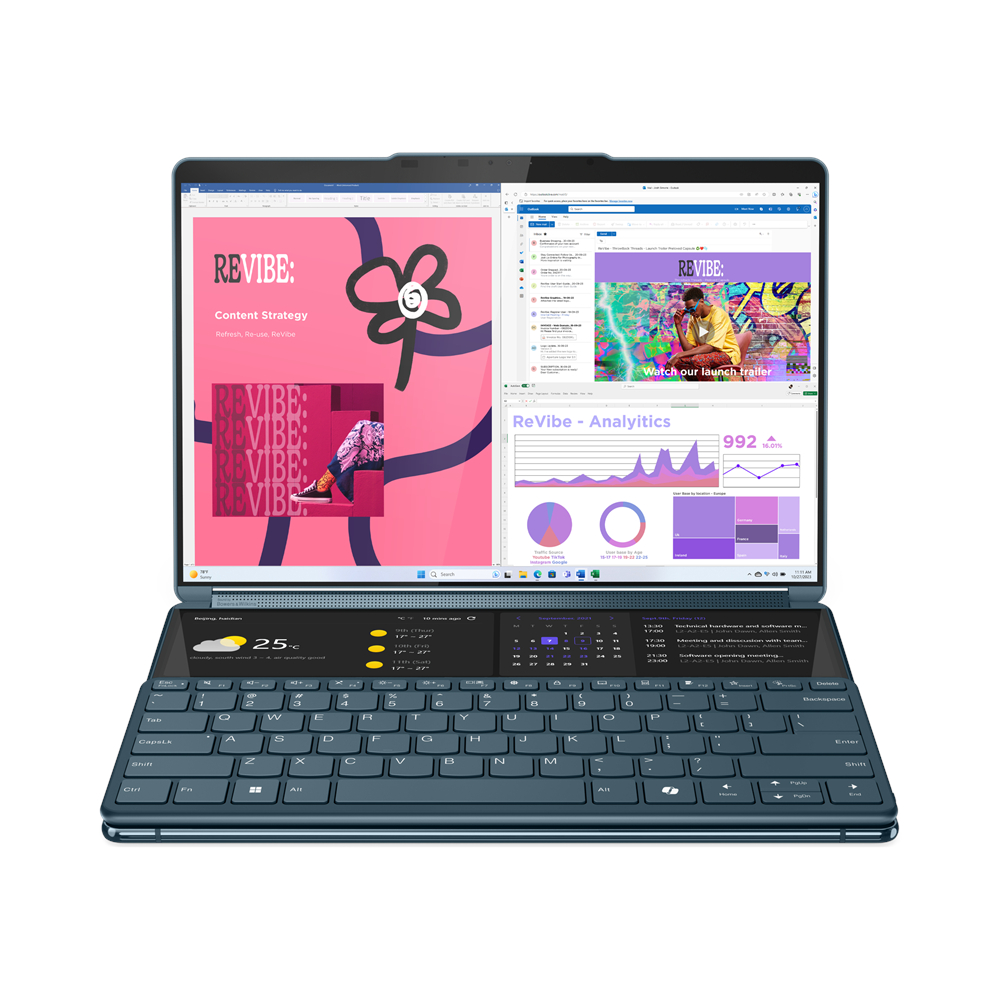 Lenovo Yoga Book 9 83FF001VGE - 2x 13.3" 2.8K, Intel® Core™ Ultra 7 155U, 16GB RAM, 1TB SSD, Windows 11 Home von Lenovo