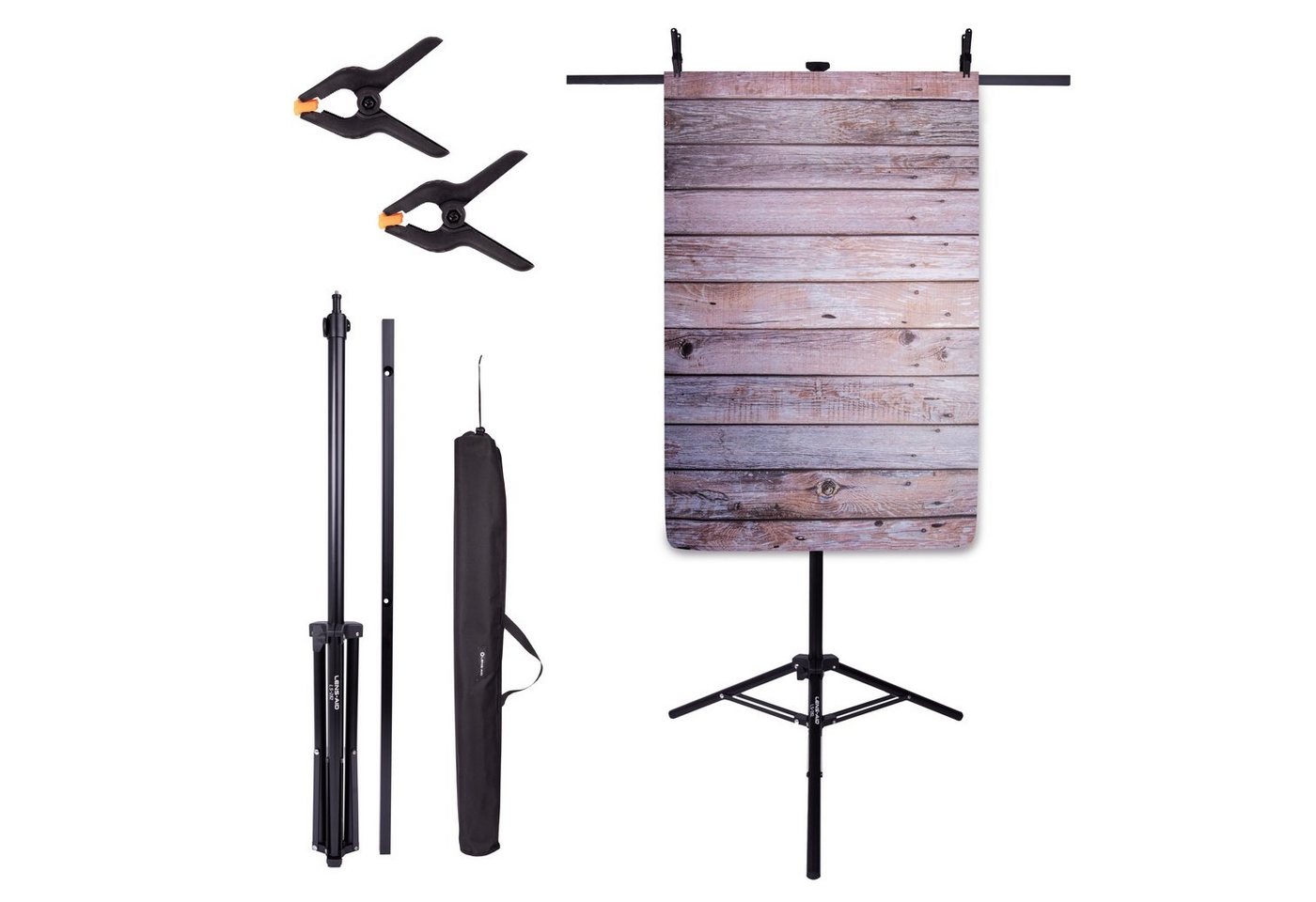 Lens-Aid Hintergrundsystem Flatlay Hintergrundhalterung, Aluminium, max. 186 cm Höhe, 28 mm starke Mittelsäule von Lens-Aid