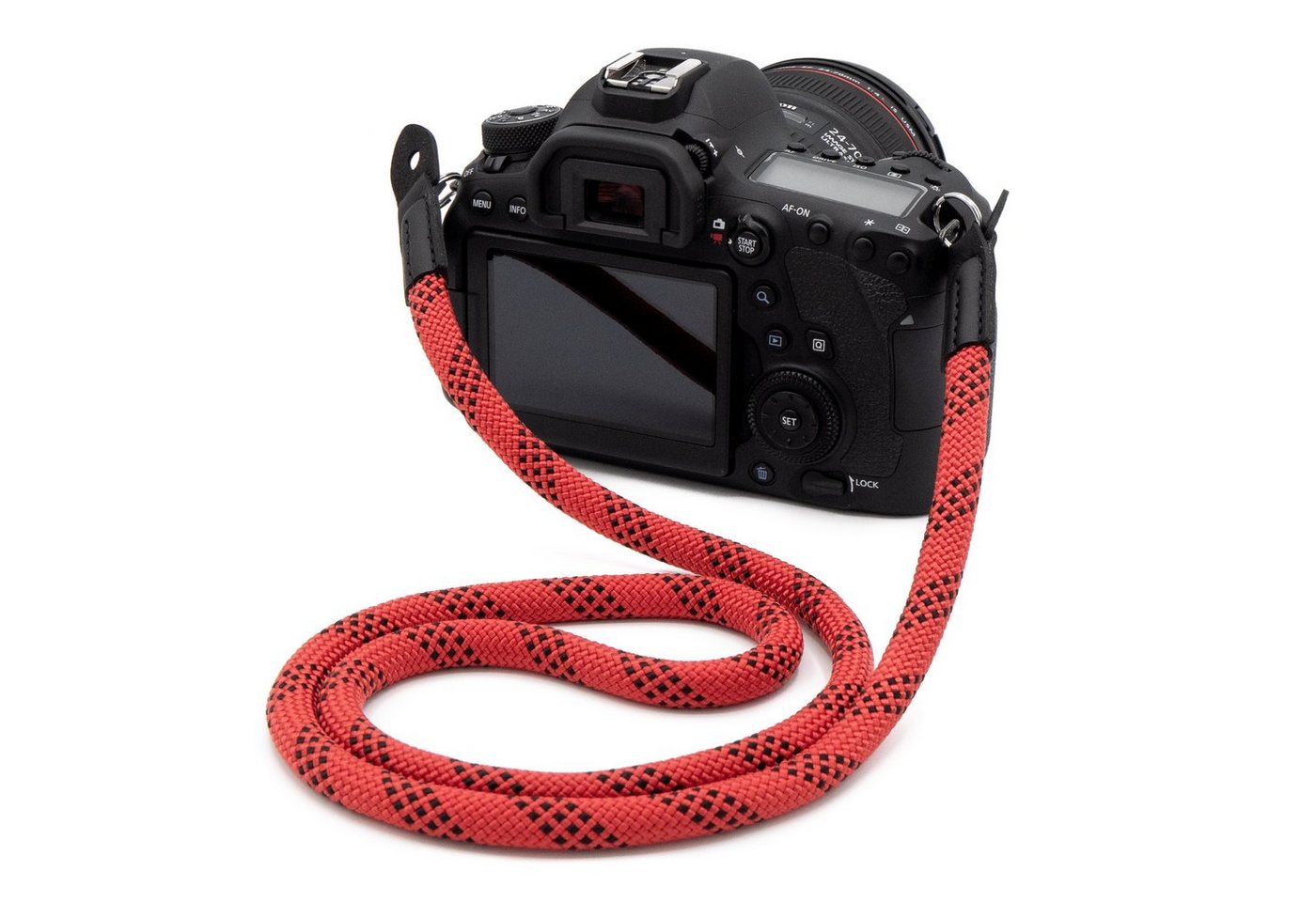 Lens-Aid Kamerazubehör-Set Kameragurt aus Seil: Nacken- BZW. Schultergurt für Systemkamera, DSLR, 100cm Länge, aus Nylon-Seil von Lens-Aid