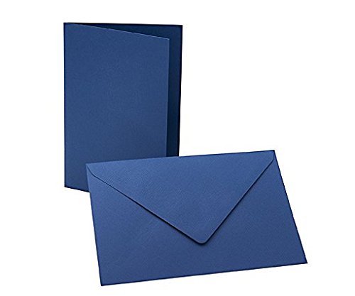 Lenzpaper 40-12 Faltkartenset aus gripptem Karton, blau von Lenzpaper
