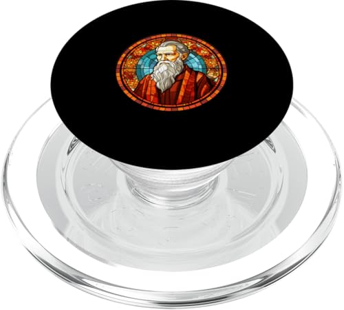 Leo Tolstoi Buntglas PopSockets PopGrip für MagSafe Leo Tolstoi Buntglas PopSockets PopGrip für MagSafe von Leo Tolstoy Art Style Literature and Philosophy