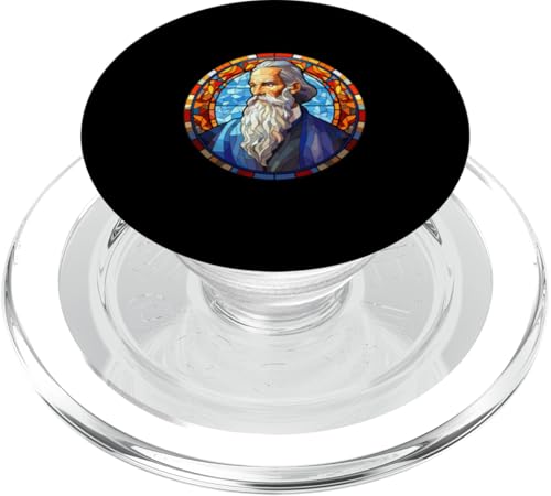 Leo Tolstoi Buntglas PopSockets PopGrip für MagSafe von Leo Tolstoy Art Style Literature and Philosophy