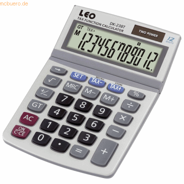Leo Taschenrechner 12-stellig Batterie/Solar grau von Leo