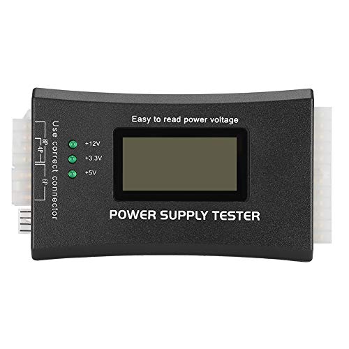 Computer-PC-Netzteiltester, hochpräzise Werkzeuge mit LCD-Spannungsanzeigebildschirm, universeller tragbarer Tester, Host-Inspektions- und Wartungstool, Summer, unterstützt automatischen Alarm von Leopacat