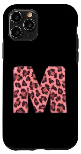 Hülle für iPhone 11 Pro Buchstabe M, Gepardenmuster, Leopardenmuster, Rosa, Initiale Zebra von Leopard Alphabet Cheetah Letter Tees