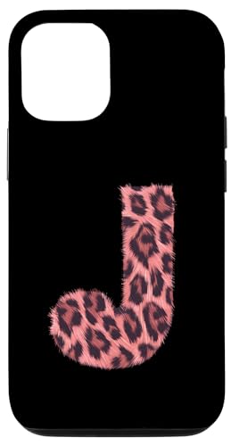 Hülle für iPhone 15 Buchstabe J Gepardenmuster Leopardenmuster Rosa Initiale Zebra Matching von Leopard Alphabet Cheetah Letter Tees