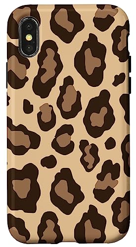 Hülle für iPhone X/XS Leo Print Design Beige Braun Raubtier von Leopard Animal Pattern Artwork