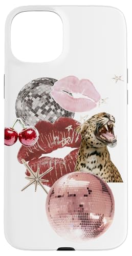 Leopard Pink Discokugel & Kiss Cherry Star Y2K Collage Hülle für iPhone 15 Plus Leopard Pink Discokugel & Kiss Cherry Star Y2K Collage Hülle für iPhone 15 Plus von Leopard Pink Disco Ball & Kiss Cherry Star Y2K