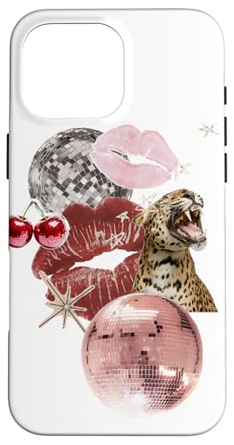Leopard Pink Discokugel & Kiss Cherry Star Y2K Collage Hülle für iPhone 16 Pro Max Leopard Pink Discokugel & Kiss Cherry Star Y2K Collage Hülle für iPhone 16 Pro Max von Leopard Pink Disco Ball & Kiss Cherry Star Y2K