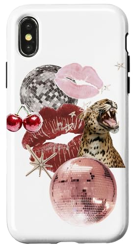 Leopard Pink Discokugel & Kiss Cherry Star Y2K Collage Hülle für iPhone X/XS Leopard Pink Discokugel & Kiss Cherry Star Y2K Collage Hülle für iPhone X/XS von Leopard Pink Disco Ball & Kiss Cherry Star Y2K