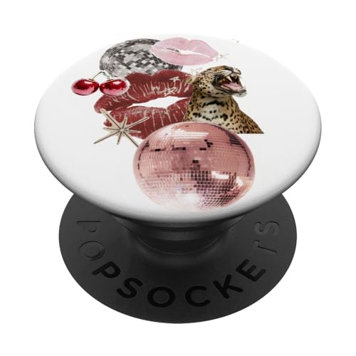 Leopard Pink Discokugel & Kiss Cherry Star Y2K Collage PopSockets Klebender PopGrip Leopard Pink Discokugel & Kiss Cherry Star Y2K Collage PopSockets Klebender PopGrip von Leopard Pink Disco Ball & Kiss Cherry Star Y2K