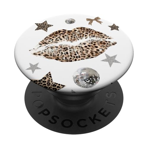 Leopard Kiss Lippenstift Gepard Star Discokugel Y2K Collage PopSockets Klebender PopGrip Leopard Kiss Lippenstift Gepard Star Discokugel Y2K Collage PopSockets Klebender PopGrip von Leopard Print Kiss Lipstick Cheetah Star