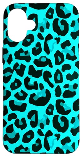 Hülle für iPhone 16 Plus Türkis Muster Leopard Design Leo von Leopard Skin Pattern Turquoise Artwork