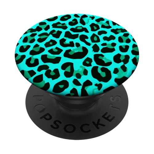 Türkis Muster Leopard Design Leo PopSockets mit austauschbarem PopGrip von Leopard Skin Pattern Turquoise Artwork