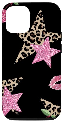 Leopard & Pink Star Mosaik Kirsche Discokugel Y2K Sterne Hülle für iPhone 12/12 Pro von Leopard & Pink Star Mosaic Cherry Disco Y2K