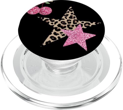 Leopard & Pink Star Mosaik Kirsche Discokugel Y2K Sterne PopSockets PopGrip für MagSafe von Leopard & Pink Star Mosaic Cherry Disco Y2K