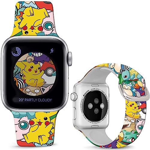 Leotop Kompatibel mit Apple Watch Band Pika Dinosaurier 49mm 45mm 44mm 42mm,Soft Silikon Magic Fancy Sport Armband Kompatibel mit iWatch Ultra Series 9 8 7 6 5 4 3 2 1 SE/SE 2 für Kinder Frauen. von Leotop