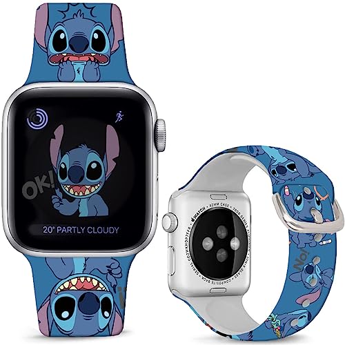 Leotop Kompatibel mit Apple Watch Band Stitch Art 49mm 45mm 44mm 42mm Soft Silikon Magic Fancy Sport Strap Kompatibel mit iWatch Ultra Series 9 8 7 6 5 4 3 2 1 SE/SE 2 für Kinder Männer Frauen. von Leotop