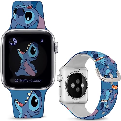 Leotop Kompatibel mit Apple Watch Band Stitch Lively 38mm 40mm 41mm, Soft Silikon Magic Fancy Sport Strap Kompatibel mit iWatch Serie 9 8 7 6 5 4 3 2 1 SE/SE 2 für Kinder Männer Frauen. von Leotop