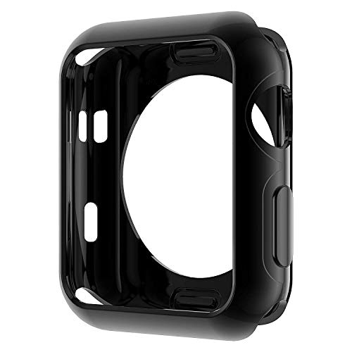 Leotop Kompatibel mit Apple Watch Hülle 40mm 44mm, Weiche TPU Plated Case Gehäuse Schutzfolie Schlankes Displayschutz Stoßstange Rundherum Abdeckung für iWatch Series 6 5 4 SE (40mm, Schwarz) von Leotop