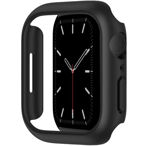 Leotop Kompatibel mit Apple Watch Hülle 42mm(2024), PC Harte Case Gehäuse Schlankes Displayschutz Stoßstange Schutzfolie Rundherum Matte Abdeckung für iWatch Series 10.(Schwarz, 42mm Series 10 (2024)) von Leotop