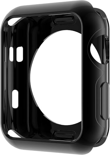 Leotop Kompatibel mit Apple Watch Hülle 42mm Series 10 (2024), Weiche TPU Plated Case Gehäuse Schutzfolie Schlankes Displayschutz Stoßstange. (Schwarz, 42mm Series 10 (2024)) von Leotop