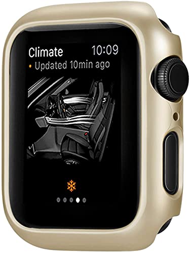 Leotop Kompatibel mit Apple Watch Series 7 Hülle, 41 mm, superdünner Stoßfängerschutz, PC-Hartschale, leicht, schlank, stoßfest, Zubehör, matter Rahmen, kompatibel mit iWatch (Gold, 41 mm) von Leotop