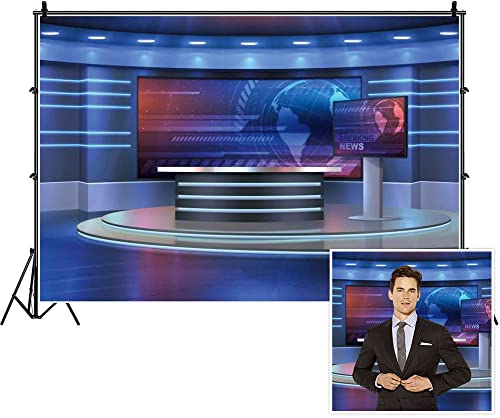 Leowefowa 2,5 x 1,8 m Vinyl News Studio Hintergrund Innenraum Rundfunk Hintergründe Breaking News Live Streaming Reportage Bildschirm Interview Konferenz Hintergrund für Fotoaufnahmen Requisiten Leowefowa 2,5 x 1,8 m Vinyl News Studio Hintergrund Innenraum Rundfunk Hintergründe Breaking News Live Streaming Reportage Bildschirm Interview Konferenz Hintergrund für Fotoaufnahmen Requisiten von Leowefowa