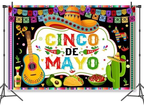 Leowefowa Cinco De Mayo Hintergrund für Fotoshootings, Vinyl, Mexiko, Fiesta, Bild, Hintergrund, Gitarre, Kaktus, Taco, Chilly Avocado für Urlaub, Fiesta, Party, Banner, Dekoration, Foto-Requisiten Leowefowa Cinco De Mayo Hintergrund für Fotoshootings, Vinyl, Mexiko, Fiesta, Bild, Hintergrund, Gitarre, Kaktus, Taco, Chilly Avocado für Urlaub, Fiesta, Party, Banner, Dekoration, Foto-Requisiten von Leowefowa