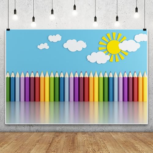 Leowefowa Fotohintergründe für Kinderzimmer, Innenbereich, 3 x 2,4 m, Vinyl, Wachsmalstift, Sonne, Wolken, blauer Fotohintergrund, Kindergarten, Aktivität, Kinderzimmer, Dekorationen für Leowefowa Fotohintergründe für Kinderzimmer, Innenbereich, 3 x 2,4 m, Vinyl, Wachsmalstift, Sonne, Wolken, blauer Fotohintergrund, Kindergarten, Aktivität, Kinderzimmer, Dekorationen für von Leowefowa