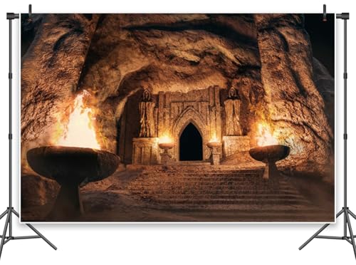 Leowefowa Fotohintergrund für den Eingang des alten Tempels, 3 x 2,4 m, Vinyl, unterirdischer Tempel mit Mönchstatuen und brennenden Fackeln, mittelalterliches Schloss, Kerker-Hintergründe für Leowefowa Fotohintergrund für den Eingang des alten Tempels, 3 x 2,4 m, Vinyl, unterirdischer Tempel mit Mönchstatuen und brennenden Fackeln, mittelalterliches Schloss, Kerker-Hintergründe für von Leowefowa