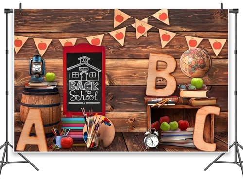 Leowefowa Hintergrund mit Aufschrift "Welcome Back to School", Vinyl, Schulanfang, Party, Dekoration, Zubehör, ABC-Buchstabe, Vintage, für Kinder, Kindergarten, Klassenzimmer, Fotoshooting Leowefowa Hintergrund mit Aufschrift "Welcome Back to School", Vinyl, Schulanfang, Party, Dekoration, Zubehör, ABC-Buchstabe, Vintage, für Kinder, Kindergarten, Klassenzimmer, Fotoshooting von Leowefowa