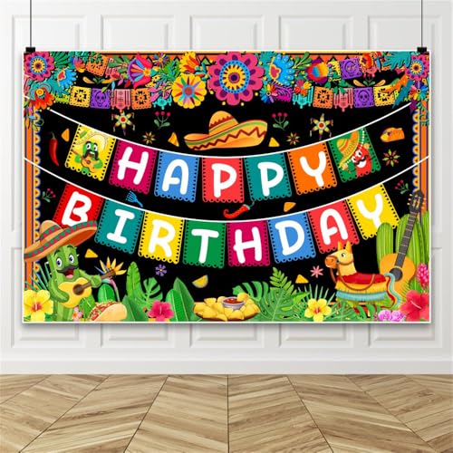 Leowefowa Mexikanischer Fiesta-Hintergrund, 3 x 2,4 m, Vinyl, Happy Birthday, Fotografie-Hintergrund, buntes Wandbanner, Karneval, Party, Dekoration, Fotoautomaten-Hintergrund, Requisiten Leowefowa Mexikanischer Fiesta-Hintergrund, 3 x 2,4 m, Vinyl, Happy Birthday, Fotografie-Hintergrund, buntes Wandbanner, Karneval, Party, Dekoration, Fotoautomaten-Hintergrund, Requisiten von Leowefowa