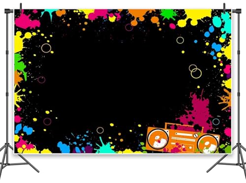 Leowefowa Neon-Party-Dekorationen, 3 x 2,4 m, Vinyl, leuchtet im Dunkeln, Foto-Hintergründe, Geburtstagsbanner Let's Glow Graffiti, Spritz-Hintergrund für Fotografie, Foto-Requisiten Leowefowa Neon-Party-Dekorationen, 3 x 2,4 m, Vinyl, leuchtet im Dunkeln, Foto-Hintergründe, Geburtstagsbanner Let's Glow Graffiti, Spritz-Hintergrund für Fotografie, Foto-Requisiten von Leowefowa
