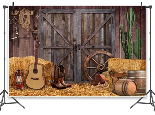 Leowefowa Western-Fotohintergrund im Vintage-Stil, 3 x 2,4 m, Vinyl, Cowboy-, Cowgirl-Bike-Gitarre, Hintergründe für Fotoshootings, Geburtstagsbanner, Party-Dekoration, Zubehör, Foto-Requisiten Leowefowa Western-Fotohintergrund im Vintage-Stil, 3 x 2,4 m, Vinyl, Cowboy-, Cowgirl-Bike-Gitarre, Hintergründe für Fotoshootings, Geburtstagsbanner, Party-Dekoration, Zubehör, Foto-Requisiten von Leowefowa