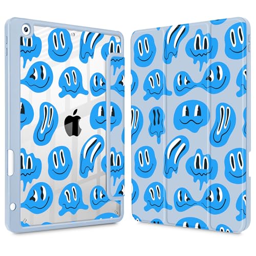 Lepeoac Schutzhülle für iPad 9. Generation mit Stifthalter, iPad 8. / 7. Generation 25,9 cm (10,2 Zoll), integrierter Stifthalter, dreifach faltbarer Ständer, automatische Wake/Sleep-Funktion, klare von Lepeoac