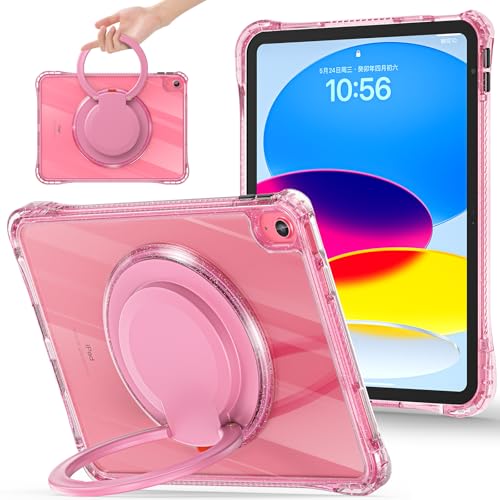 Lepeoac Schutzhülle für iPad A16 11. Generation 27,9 cm (11 Zoll) 2025, Hülle für iPad 10. Generation 2022, Glitzernde Tablet-Hüllen mit weichem TPU & transparentem PC & drehbarem Ständer für Kinder von Lepeoac