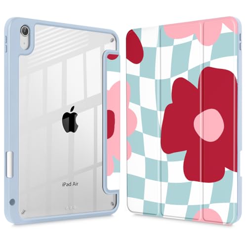 Lepeoac Schutzhülle für iPad Air 11 Zoll (M3 2025/M2 2024) 6. Generation/iPad Air 10,9 Zoll 2022 2020 Air 5. / 4. Generation, integrierter Stifthalter mit stoßfester Abdeckung, transparente Rückseite von Lepeoac