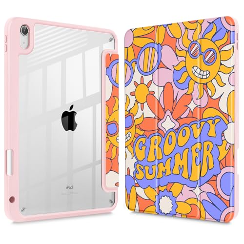 Lepeoac Schutzhülle für iPad Air 27,9 cm (M3 2025/M2 2024) 6. Generation/iPad Air 27,7 cm (10,9 Zoll) 2022 2020 Air 5. / 4. Generation, integrierter Stifthalter mit transparenter Rückseite von Lepeoac