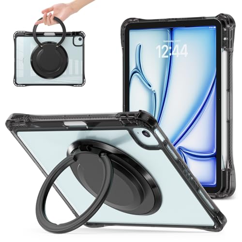 Lepeoac Stoßfeste Schutzhülle für iPad Air 11 Zoll (M3 2025 7. / M2 2024 6. Generation), kompatibel mit iPad Air 11 Zoll (2022 5. Generation/2020 4. Generation), PC-Tablet-Hüllen mit drehbarem Ständer von Lepeoac